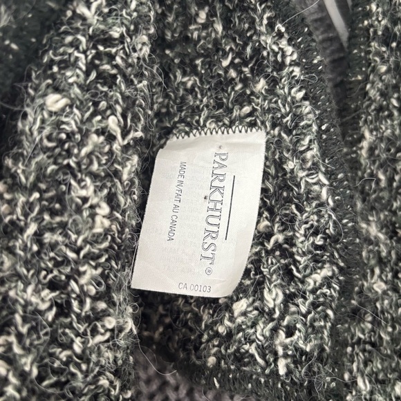 Vintage Parkhurst Angora and Mohair Blend Black and Gray Natural Wool Knit Scarf - Picture 6 of 7